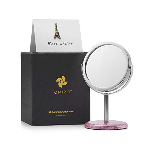 OMIRO Office Decor Mirror, Mini Standing Mirror for Women Desk Decorations, 3"x 5.5"