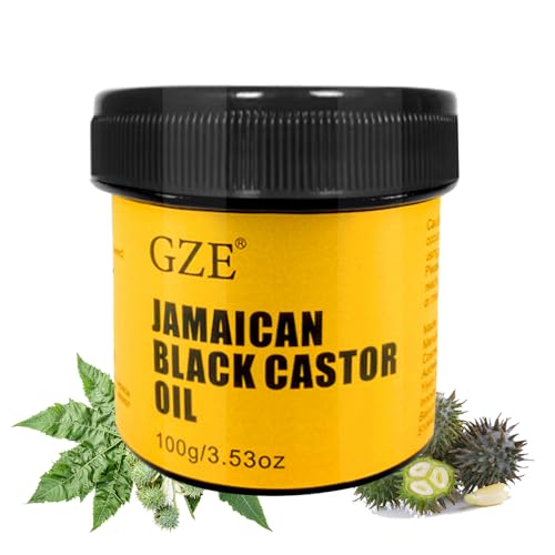 GZE Jamaican Black Castor Oil for Hair Growth Grease and Damaged Dry Scalp - Hair Grease for Men and Women Eyebrow & Eyelashes Nourishment, and Skin Hydration