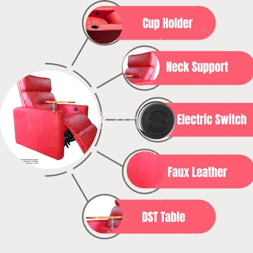 Image of Recliner Sofa Electric Single seat Chair in Leatherette with 5 Years Warranty Power Reclining Couch Modern & Stylish Living Room Automatic recliners Comfy Lumbar Support for Sleep