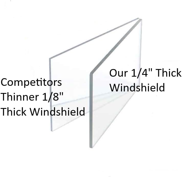 2003-2009 Kawasaki 3010 Mule Clear Folding Windshield...A FULL 1/4" THICK!!!