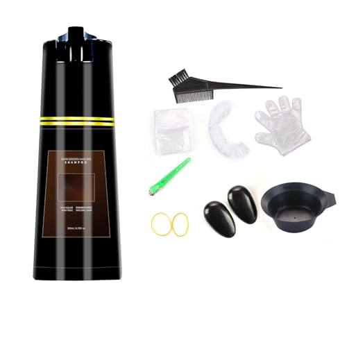 Herbal Hair Dye Shampoo 3 in 1, Instant Hair Dye Shampoo, Regain Youth for Your Hair (Dark Brown)