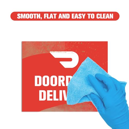 Image of 3 Pack Magnets - Car Vehicle Delivery Signs (2 Large 8 x 10 inch, 1 Small 5 x 7 inch) - Magnetic Driver Signs For DoorDash (Red) Easily Identify Your Driver!