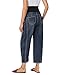Foucome Maternity Barrel Jeans Over Belly Comfy Stretch Wide Leg Cropped Baggy Pregnancy Denim Pants, Vintage S