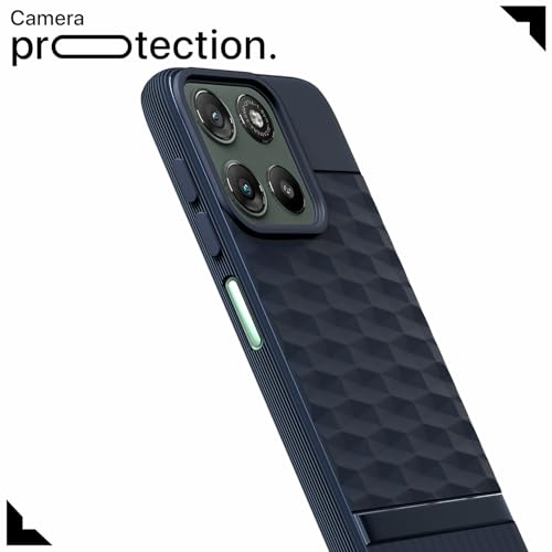 Image of Pikkme Back Cover for Motorola Moto G67 Power 5G / G57 Power 5G Camera Protection 3D Hexa Cube Design Silicone Protective Bumper Case (Blue)