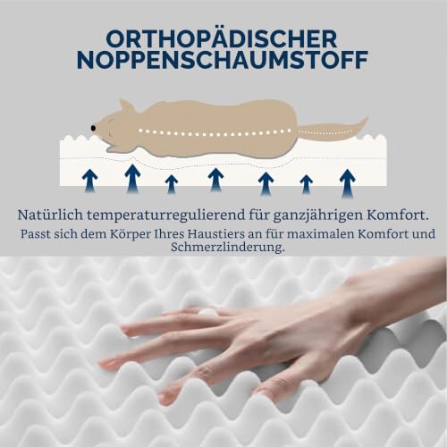 BEDSURE Orthopädisches Hundebett Große Hunde waschbar, 112x81cm braun – Ansicht 2