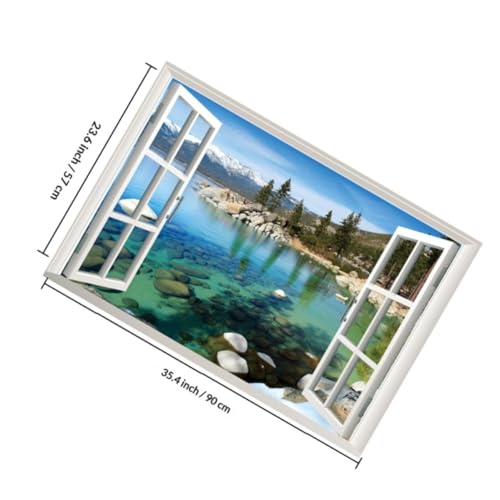 Vinilo para decoración de salón y habitación PRETYZOOM ventana 3D autoadhesiva 3