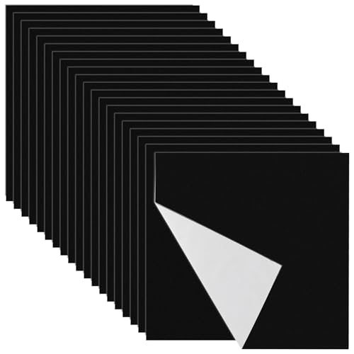 YAYODS Lot de 20 carreaux de sol adhésifs noirs - 30 x 30 cm - Revêtement de sol en PVC autocollant - Antidérapant - Épaisseur : 1,3 mm - Pour carrelage de sol