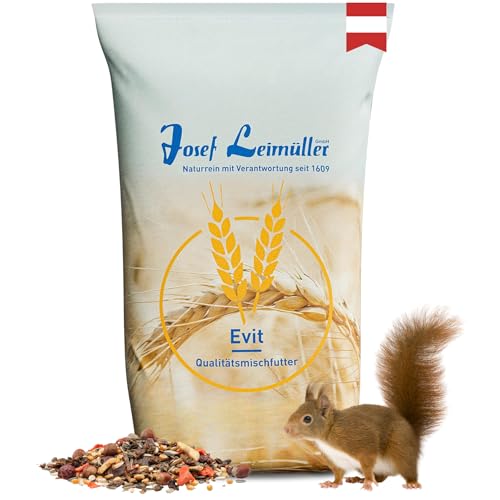 Leimüller Edel Eichhörnchenfutter 20 kg - Reich an Nüssen, Mehlwürmer & Früchten - 100% Artgerecht und Natürlich - Ganzjahres Futter für Eichhörnchen & Streifenhörnchen aus Österreich
