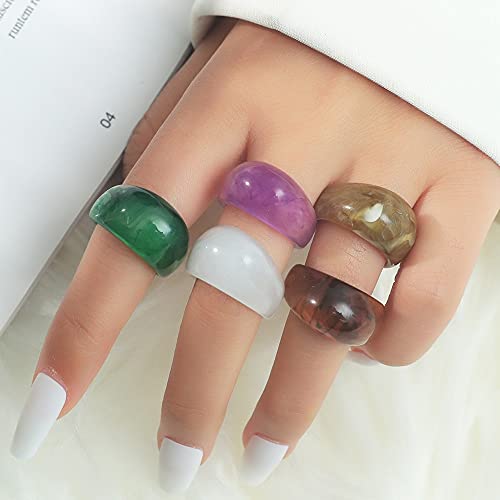 Acrylic Resin Plastic Imitation Jade Wedding Statement Cocktail Party Holiday Anniversary Ring2