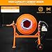 WORVISTA 3.0 Cu. Ft Electric Cement Mixer, 220W 1/3 HP Portable Concrete Mixer with Wheels and Stand, Heavy Concrete Mud Mixer Tools, Adjustable Tilt for Mortar Stucco Seeds and Fodder, Orange