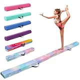 FINCOME 8FT Folding Balance Beam, Portable Gymnastics Beam Equipment with Non Slip Rubber Base & Suede Cover for Training/Practice/Professional Home Exercise
