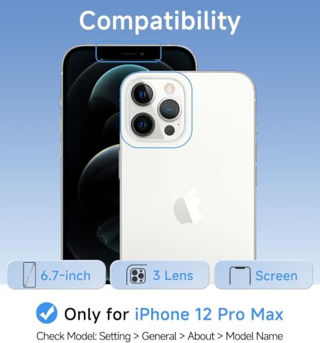 Image of DIZORO Crystal Clear Back Case Cover for iPhone 12 Pro Max Non Yellowing Transparent Cover |Hard Back Cover Clear Case for iPhone 12 Pro Max with Anti-Yellow (PC, Transparent)