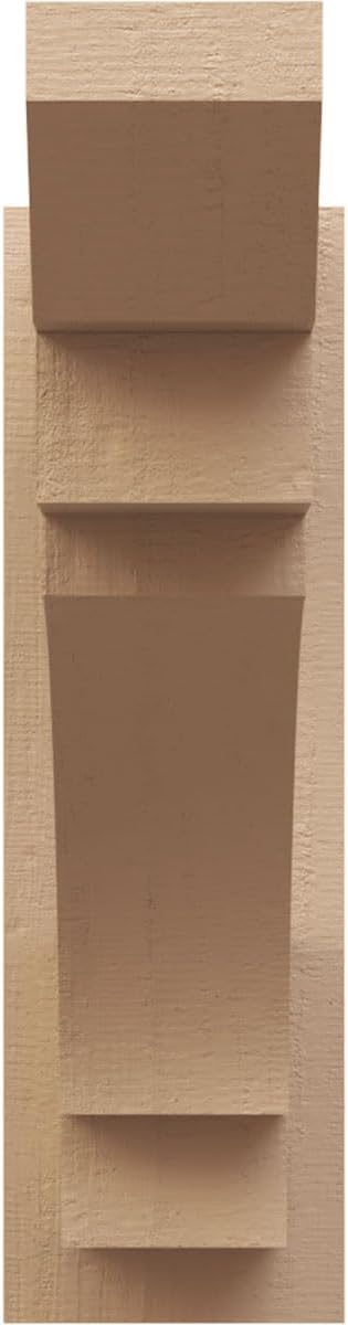 Ekena Millwork 8"W x 30"D x 36"H Merced Slat Rough Cedar Woodgrain TimberThane Outlooker, Primed Tan