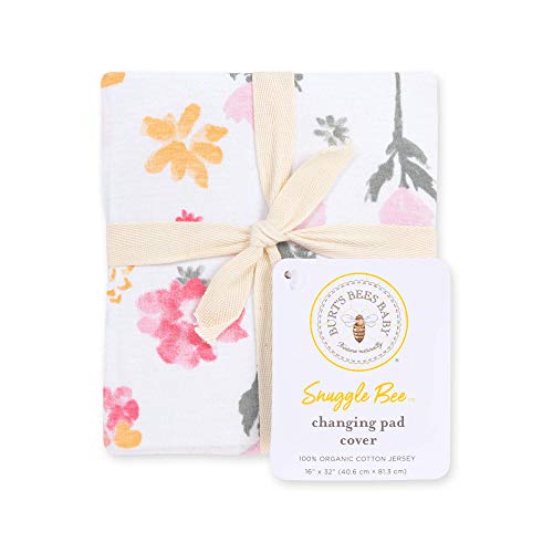 Burt\'s Bees Baby - Changing Pad Cover, 100% Organic Jersey Cotton Changing Pad Liner for Standard 16 x 32 Inch Changing Mats - Thumbnail 3