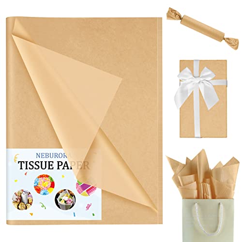 Image of NEBURORA 60 Sheets Kraft Tissue Paper Set Brown Gift Wrap Paper(Kraft) | 14 X 20 Inch, Beige Wrapping Paper for Gift Packaging Filler, DIY Art Crafts, Birthday, Holiday, Wedding Wrapping
