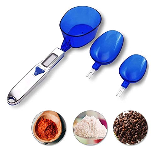 Cuchara de cocina para medir gramos, 500 g/0,1 g, balanza digital de peso, cuchara de medición de miligramos, cuchara de medición de gramos, taza de medición electrónica con 3 cucharas medidoras