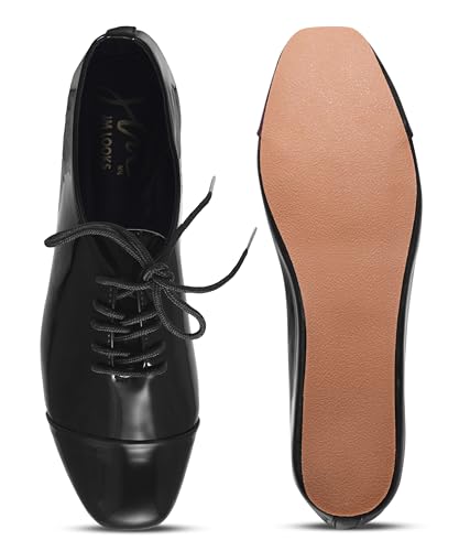 Image of JM LOOKS Women's Brogue Dress Shoes for Women, Lace-up for Women, Comfortable Formal Business Office Work Vintage Oxfords Shoes