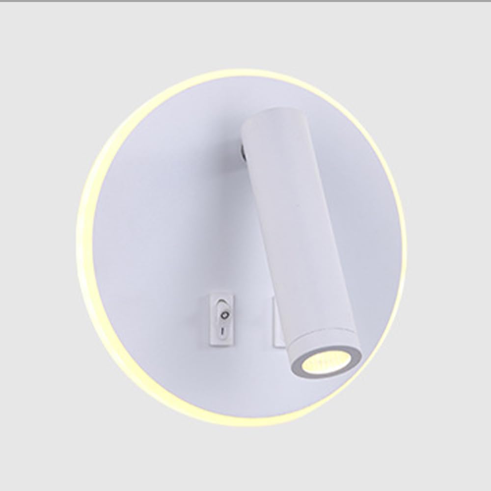 Luces de pared cableadas LED de 13 W con interruptor y foco interior regulable en orientación
