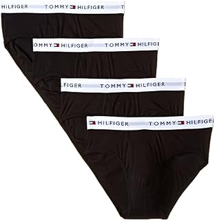 Tommy Hilfiger Men's 4-Pack Cotton Brief, Black, Large