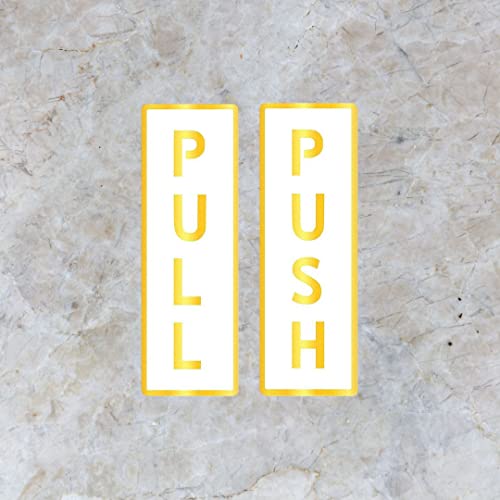 Image of CVANU Pull-Push Acrylic Sign Board for Office /Business /Hospital Sign SelfAdhesive Board(Set of 2) c32