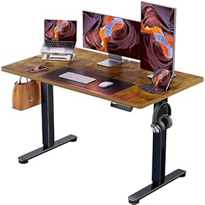 Elektrisch Höhenverstellbarer Schreibtisch 120 x 60 cm, Schreibtisch Höhenverstellbar mit 4-Gedächtnis-Smart-Pult für Home-Office mit Verbindungsplatte