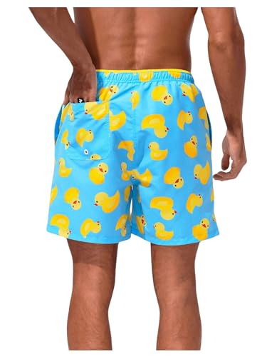 Floerns Men's Swim Trunk Cartoon Print Beach Quick Dry Board Shorts with Pockets2