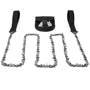 Iceberk Scie à chaîne manuelle avec sac banane - Scie à main de haute qualité en acier au carbone inoxydable pour le sciage de branches et de petits arbres (60, 90 ou 120 cm)