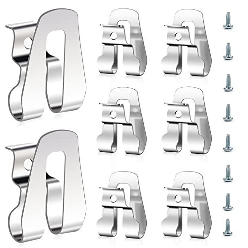 8 Pcs Metal Replacement Belt Hook Clip for Dewalt Tool, Windspeed Stainless Steel Driver Belt Clips for Dewalt Power Tools Drill Driver Belt Clips With Screws (8)
