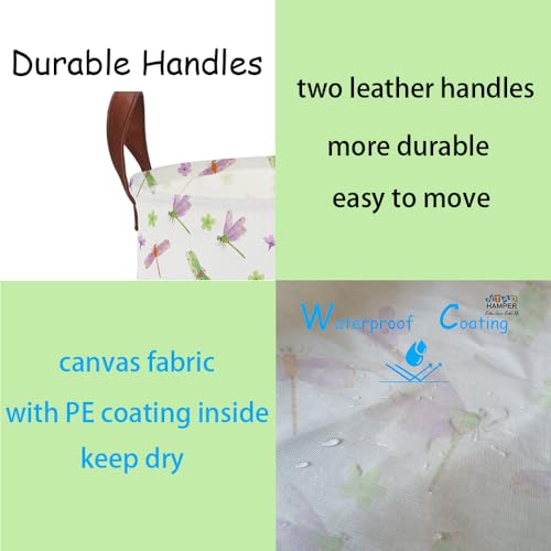 Image of NTAOHAMPER Dragonfly Large Laundry Hamper,Laundry Basket,Baby Nursery Hamper,Waterproof Storage Bin,Clothes Organizer Basket,Room Decor(Dragonfly)