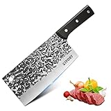 Kitory Cleaver Knife, 7' Light Weight Chinese Chefs Knife, Hand Forged Blade with Guard, Full Tang High Carbon Stainless Steel kitchen Knife, 2025 Gifts For Women and Men