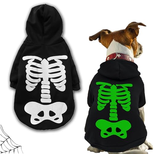 CEASELESLY Disfraz de Esqueleto de Mascota,Disfraz de Perro Esqueleto,costumez De Halloween para Mascotasn la Oscuridad,para Costume para Perro o Gato Navidad Halloween（XL）