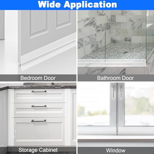 Burlete de silicona para puerta corredera con cinta autoadhesiva invisible de 2.5 cm 8