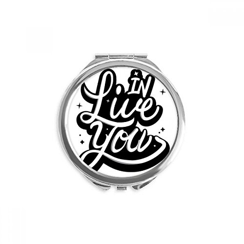 Miroir rond maquillage handwrite de poche compact et portable multicolore