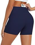 Tournesol Women's Swim Shorts Tummy Control Bathing Suit Bottoms High Waisted Swimsuit Boy Shorts with Pockets Navy Blue XL