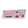 AULA Teclado de 99 teclas, teclado inalámbrico para juegos, teclados de computadora Bluetooth, cremoso lindo con teclado numérico retroiluminado RGB Tri-Mode BT/2.4GHz/USB-C, color rosa, verde y café | 99 Key, Membrane Keyboard with Number Pad,RGB Backlit,Tri-Mode BT/2.4GHz/USB-C,Pink&Green&Coffee Color