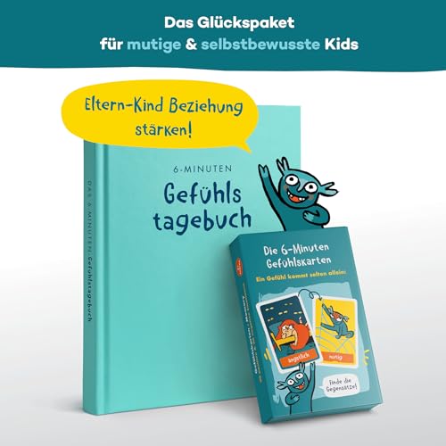 6-Minuten® Gefühlstagebuch Kinder 6–12 Jahre – Gefühle verstehen, Selbstbewusstsein & Achtsamkeit aufbauen – Tagebuch Mädchen – Gefühle Buch