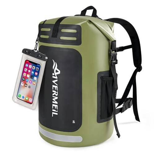 Zelurelle Dry Bag Waterproof Backpack Heavy Duty Roll-Top Hiking Backpack