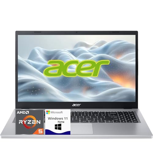 Acer Aspire 3 15.6' Full HD IPS Laptop, AMD Ryzen 5 7520U, 16GB LPDDR5, 128GB NVMe SSD, Wi-Fi 6, Type-C, Windows 11 Home, Up to 11 Hours, Perfect for Student & Home Office, Silver