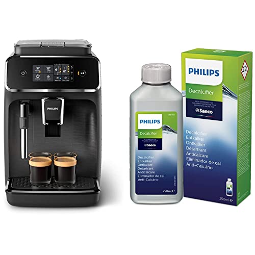 Philips EP2220/10 Cafetera superautomática, Acero Inoxidable, Negro Mate + CA6700/10 Descalcificador para Máquinas de…