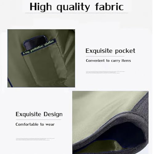 Image of Xray Protection Apron Shield Half Lead Apron for 0.5mmpb X-Rays Army Green M with Lead Thyroid Shield Collar Lightweight