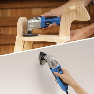 Oscillating Tool, 1.6A Oscillating Multi Tool with with Tool Bag, 3 Oscillation Angle, 12 Piece Accessories Scraping, Grinding, Sanding, Cutting