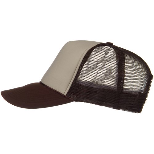 Otto Two Tone Polyester 5 Panel Foam Front Mesh Back Cap - Brown Tan - Thumbnail 5