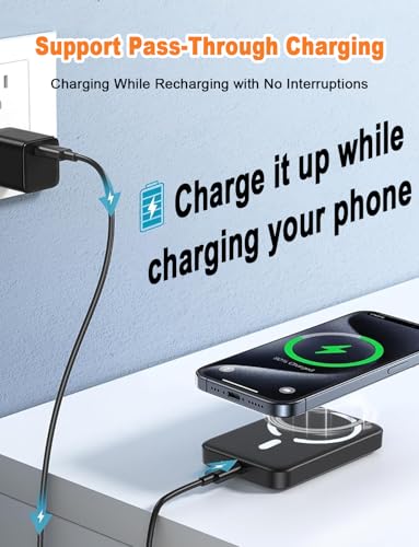 Power Bank, 10000mAh Magnetic Portable Charger for Magsafe, Fast Charging Compact High-Speed Battery Pack, Ultra-Slim Wireless Powerbank for iPhone 17/16/15/14/13/12 Pro Max Series, Samsung, Android - Image 6