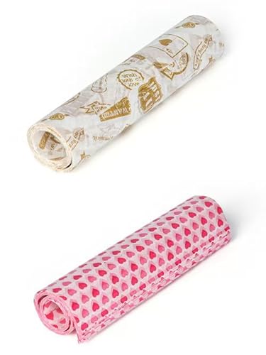 Wax Paper, 100 Sheets Food Wrapping Paper, Heart and Stamp Printed Fries Hamburger Sandwich Sweets Candy Food Wraps Paper