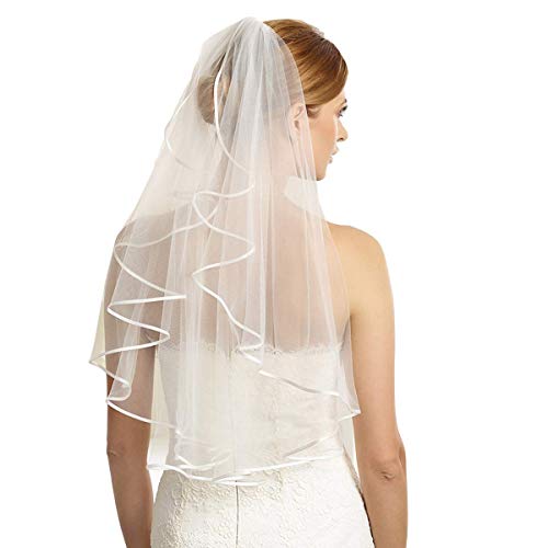 Bridal Veil Women's Short Wedding Veil Bachelorette Party With Comb For Wedding Hen Party (Off White) #TOP3