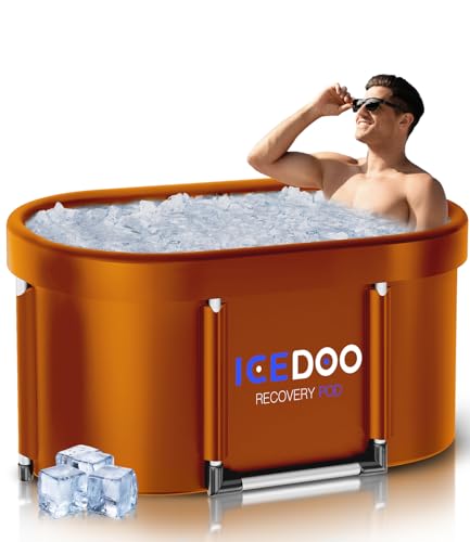 132-gallon insulated oval cold plunge with cover