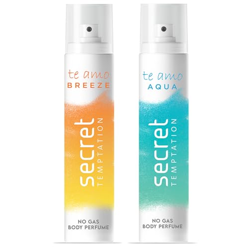 Secret Temptation Te Amo Aqua and Breeze Perfume Body Spray Combo for Women, Pack of 2 (120 ml each)
