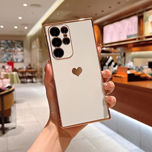 Coque silicone Samsung S22 Plus antichoc avec motif latéral élégant blanc