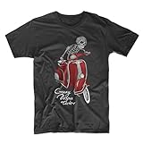 100% Cotton Crazy Vespa Rider Moped Scooter Herren T-Shirt Schwarz XX-Large