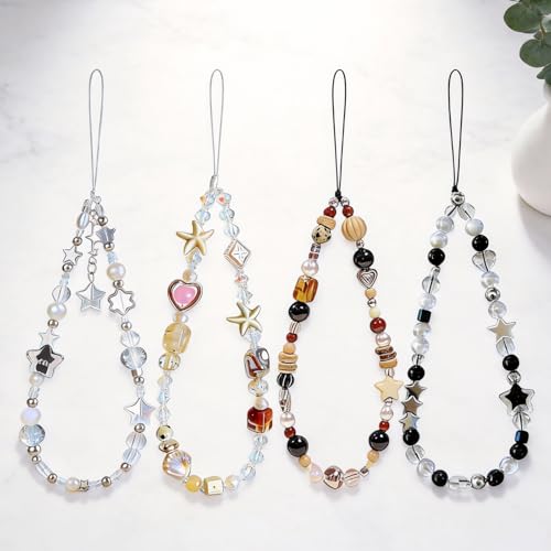 Image of Beaded Camera Wrist Strap Cute Digital Camera Charm Lanyard, Phone Wristlet Charms, Beaded Camera Chain for Bag